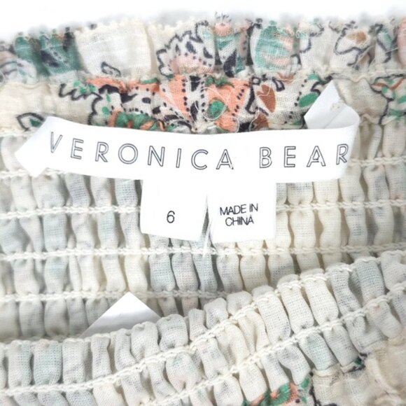 NWT VERONICA BEARD Multi Melodie Smocked Mini Skirt Stone Floral Size 6 - Picture 8 of 15